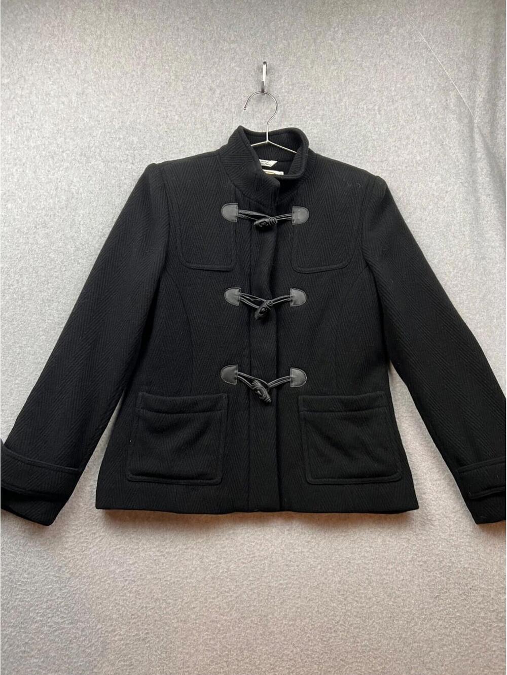 Talbots Wool Jacket Womens Petites Size 6 Italian Fabric Toggle Classic Winter